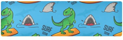 ZRWLUCKY Sottopentola a forma di dinosauro per piatti caldi, runner da tavola resistente al calore e tappetino impermeabile da cucina, per casa, 90 x 30 cm