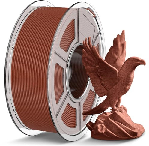 TECBEARS PLA Marmor Filament 1.75mm, High Speed PLA Marble 3D Drucker Filament PLA Oberfläche für 0-600 mm/s Hochgeschwindigkeitsdruck, 1kg Spule Rock PLA 3D Druck Filament, Marmor ziegelrot