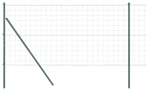 vidaXL Stängsel med stolpe Grön 1,2 x 25 m Stål, Trädgårds- och terrassstaket, moderna utomhuspaneler, hållbart skydd, stiligt avskildhet, praktisk set