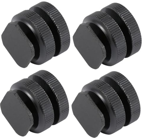 Warmhm Support de Griffe Flash pour Appareil Photo en Alliage d'Aluminium Adaptateur à Double Couche Vis de Trépied 1/4 Pouce 4 Pièces Compatible Montage Caméra Accessoire