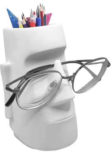 WZHHDM Brillenhalter Schreibtischzubehör, 14*9*9cm Schreibtisch Deko, Pinselhalter Kosmetik Brillenhalter Lustig Desk Accessories für Schule Zuhause Organizer