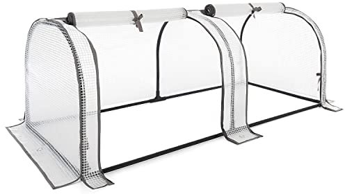 Christow Small Grow Tunnel Cloche Garden Polytunnel Greenhouse With Reinforced Cover (choose 1.3m, 1.95m, or 2.6m long)