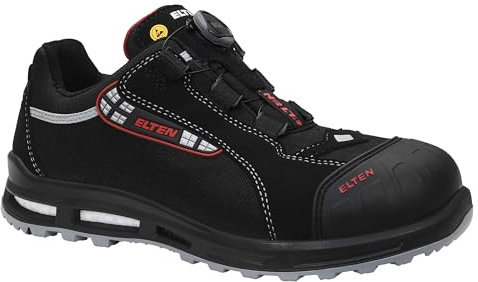ELTEN Sicherheitsschuhe Senex XXT Pro BOA ESD S3, Damen und Herren, Textil, Kunststoffkappe (Leichter als Stahlkappe), leicht, sportlich 43, Schwarz-Rot