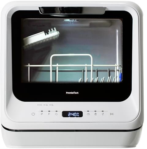 PremierTech Mini Lavastoviglie Portatile, Da Campeggio, Barca, Casa Vacanze, Hotel, Bed & Breakfast, 6 programmi, Compatta, Minimo Ingombro, Da Tavolo Appoggio, Lavaggio Frutta Biberon, PTLS2