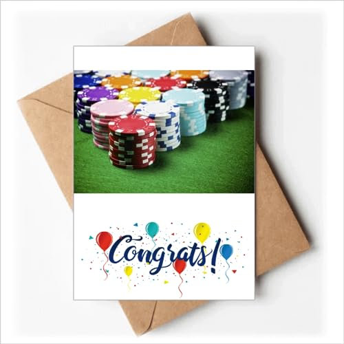Chip Green Table Glücksspiel Foto Hochzeit Karten Glückwunsch Gruß Umschläge