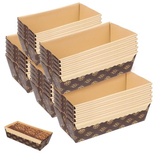 BESTonZON 25 Mini-Kastenformen Aus Backpapier 5 8 5 Cm. 3 Rechteckige Kastenformen Aus Papier Zum Backen