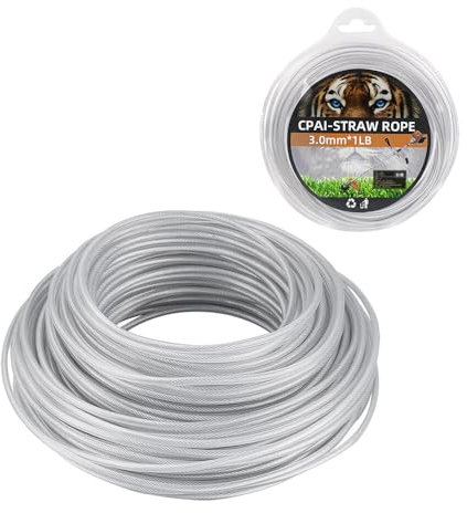 Gobesty Heavy Duty Strimmer Wire, 3mmx41m Grass Trimmer Line, Nylon Steel Wire Core Brush Cutter Line, Strimmer Line Metal, Grass Trimmer Wire for Over Grown Grass and Weeds