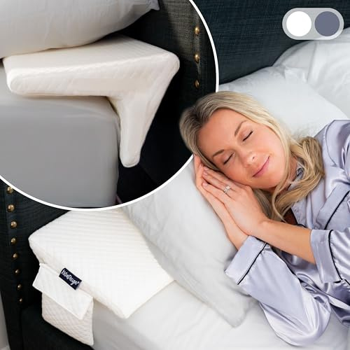 XetraDesign Bed Wedge Pillow for Headboard Gap Up to 7, Triangle Gap Filler for Bed, Mattress Wedge Gap Filler, Headboard Space Filler, Corner Pillow, White Queen 60