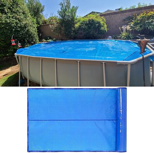 Abdeckplane Pool Pool-Solarabdeckung Mit Ösen, Spa Thermodecke Blau, Rechteck Schwimmbadabdeckung Für Oberirdische Und Unterirdische Pools Für Wärmerückhaltung ( Color : Blue , Size : 4x20ft/122x610cm
