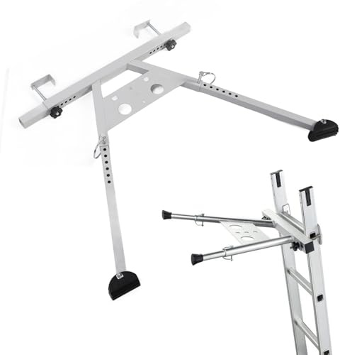 Ladder Stabilizer, Adjustable 380lb Load Capacity Roof Ladder Standoff with Non Slip Rubber Bottom Pad, Heavy Duty Ladder Stabilizer for Roof Gutters