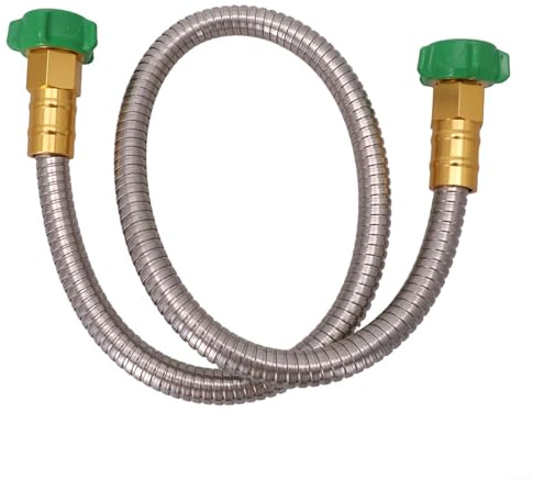 Stainless Steel Metal Hose Connector, Washing Machine Inlet Pipe (3FT)