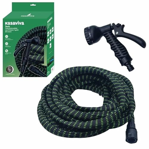 Tubo da Giardino Irrigazione Estensibile Tech 25 Metri + Pistola