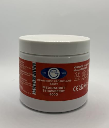 Glove Club Ltd Prophy Paste Thixotropic Strawberry 300gram Medium Grit Pink Teeth Polishing Cleaning Stain Removal