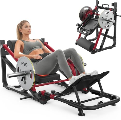 HVO Hip Thrust Gerät Glute Bridge Maschine für Zuhause Männer Frauen | 25/50 mm Langhantelscheiben Geeignet, Verstellbare Fußstütze, Verstellbarer Gürtel,Klappbar & Platzsparend,Mobil mit Rollen