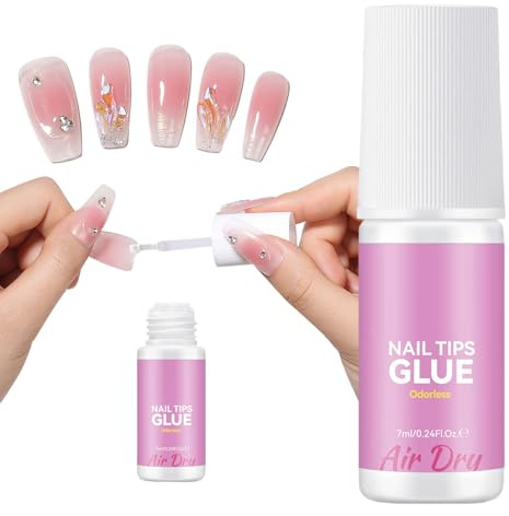 Colla Per Unghie Finte,Gel Intenso Senza Odore - Adesivo per Ricostruzione Unghie Tips Donne Bambini Salone Casa Professionisti Principianti | Adesivo Salon Casa Ideale Principianti