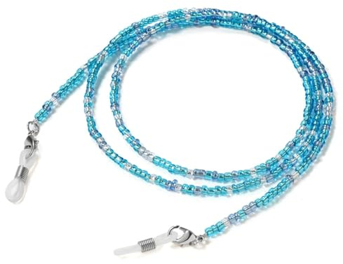 CHENWEIHAI Brillenkette Acryl Perlen Brillenketten Für Frauen Stilvolle Damen Perlen Sonnenbrille Ketten Damen Perlen Brillen Halskette Blau