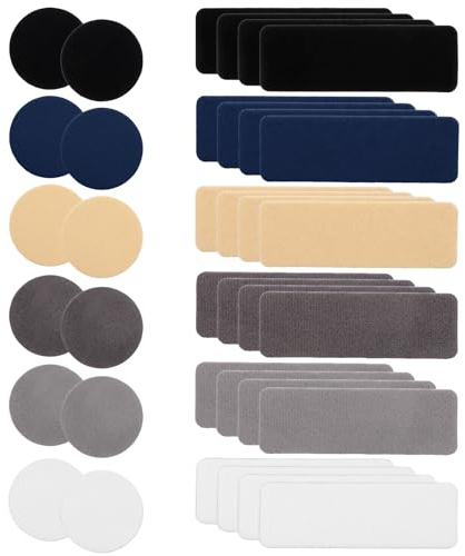 FdcLixuvol 36PCS Shoe Patches for Holes, 6 Colors Shoe Heel Repair Patches Self-Adhesive Repair Patch Shoes Prevention Toe Heels Hole Rectangular Round Form Shoes Repairs Kits Tape Pads for Sneakers