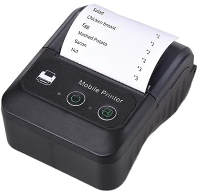 Fabater Bluetooth-Thermo-Belegdrucker, 58-mm-POS-Drucker, Tragbarer Taschen-USB-Rechnungs-Ticket-Belegdrucker für Android, 203 DPI Auflösung, 50 Bis 80 Mm/s Druckgeschwindigkeit