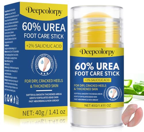 60% Urea Foot Cream Stick Plus 2% Salicylic Acid for Feet Maximum Strength Callus Remover Cracked Heel Treatment, Exfoliating Moisturizer for Dry Cracked Feet, Knees, Elbows, Hands Skin Softener