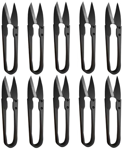10pcs Trimmschere, Fadenschere, U Förmiger Mini Stickschere, Bonsai Schere | Einsetzbare Nähschere, Trimmschere Hanf, Gartenschere Klein | Kreuzstichschneider zum Sticken für Nähen, Stricken, Pflanzen