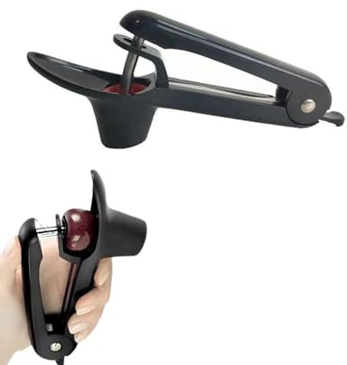 Luxorium 1 Unidad Deshuesador de Cerezas Manual Negro, Quita Huesos Rápido y Limpio para Frutas y Bayas, Ideal para Postres, Mermeladas y Snacks Infantiles Seguros