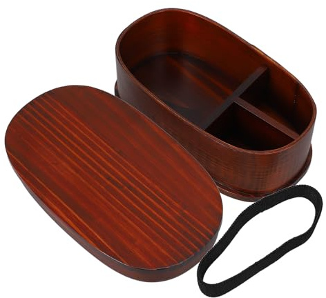 DRESSOOS Contenedor de Japonés Comida Madera 600ml para Bento