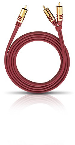 OEHLBACH NF Y-Sub 100 - Y-Cinch Subwoofer-Kabel - 2X Cinch/1x Cinch - Flexibles Kabel mit effizienter Schirmung - 1,00 m - rot