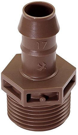 Rain Bird - Tubo gocciolatoio Dripline XFD 16 mm, 33 cm - Bilanciante della pressione + autopulente, 2,3 l/h fuori terra, connettore XFF a T, adattatore (XFF-MA-075 AG)