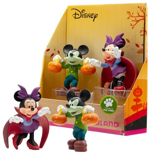 Bullyland 15082 – Spelfigurset, Walt Disney Musse och Mimmi i halloweenkostym, kärleksfullt handmålade figurer, PVC-fri, fantastisk present till pojkar och flickor att leka fantasifullt