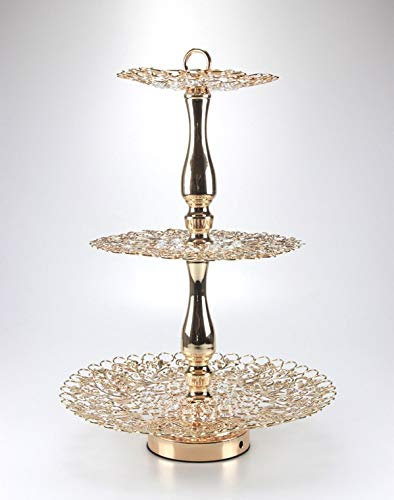 Bador - Alzata elegante, in oro con cristalli, 31,5 cm, altezza 45,5 cm