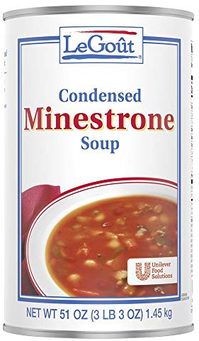 LeGout Minestrone Condensed Canned Soup, 0g Trans Fat, 51 oz, Pack of 12
