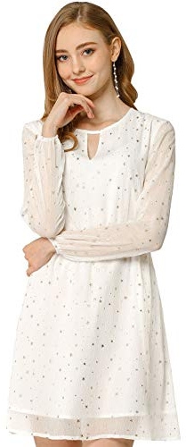 Allegra K Damen Star A-line Dress Kleid in A-Linie mit Sternen