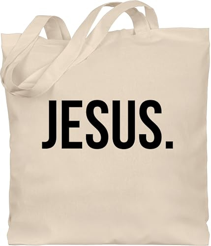 TypoT - Fairtrade Bio Baumwolltasche lange Henkel - Statement Glaube Religion - Jesus Christus