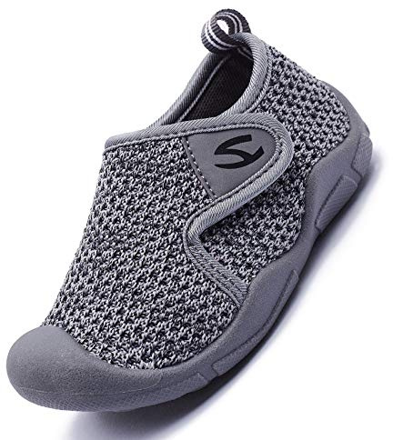 SMajong Pantofole da Casa Ragazzi Ragazze Scarpe Primi Passi per Bambini Scarpe Interne a Maglia Antiscivolo Comode Scarpe da Sportivi Grigio 21 EU