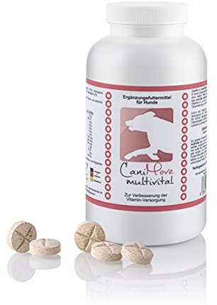 CaniMove multivital (100 Vitamintabletten für Hunde) | B-Komplex, A, C, D3, E und Taurin | Multivitamine für Barf, OPs, Aufbau, Laktation, Sport, Anstrengung, Krankheit | bis zu 1 Jahr Reichweite