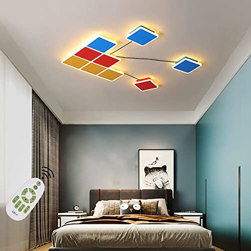 50W LED Deckenleuchte Kinderzimmer Dimmbar Mit Fernbedienung Deckenlampe Wohnzimmer Modern Aluminium Deckenbeleuchtung Schlafzimmer Jungen Mädchen Deko 3000K-6000K Fur Flur ​Arbeitszimmer Büro