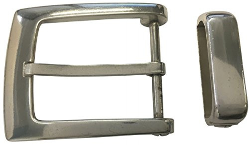 BELTINGER Gürtelschnalle mit Schlaufe 4,0 cm | Buckle Gürtelschließe 40mm Massiv | Dorn-Schließe | Wechselgürtel bis 4cm | Silber