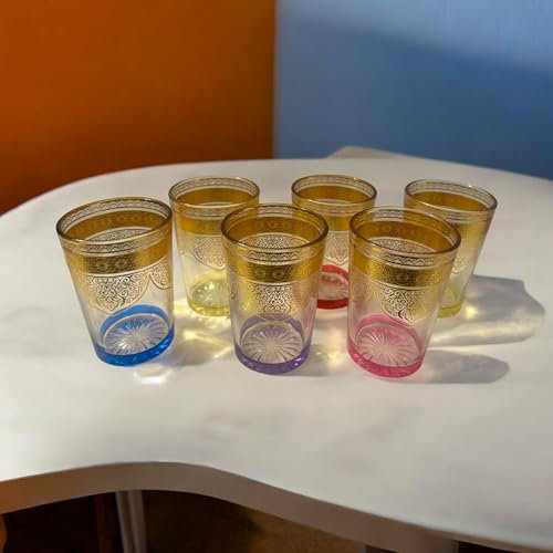 Lot de 6 verres à thé marocains en verre