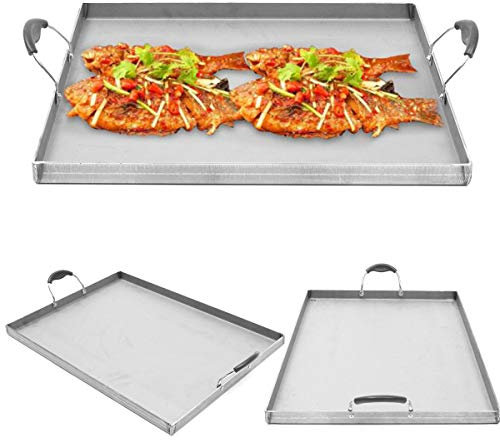 Plaque de cuisson en acier inoxydable avec dessus plat pour barbecue, répartition de la chaleur
