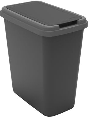 Sundis Green Bin, Mülleimer Mülltrennung 25L mit Schwingdeckel, rechteckig, aus recyceltem Kunststoff, mit Stickern,für Küche, Büro, Waschküche, Garage, Werkstatt