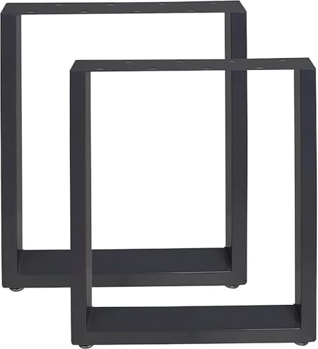 2 Stück Rechteckige Tischbeine,Tischbeine,mit Bodenschützern,für Wohnzimmer Büros Schreibtisch Sitzbank Schwarz (80 x 72 cm)
