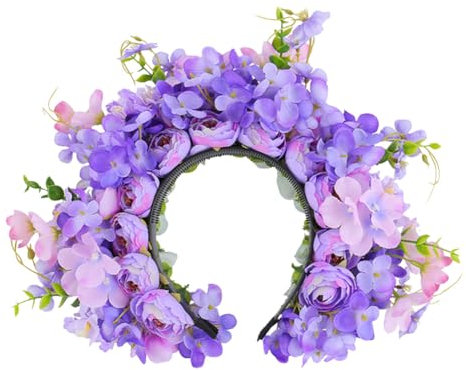 Huamengyuan Schickes gelbes Kunstblumen-Stirnband – Blumenkranz-Haar-Accessoire für Hochzeiten, Geburtstage und kreative Foto-Requisiten, einzigartig und festlich