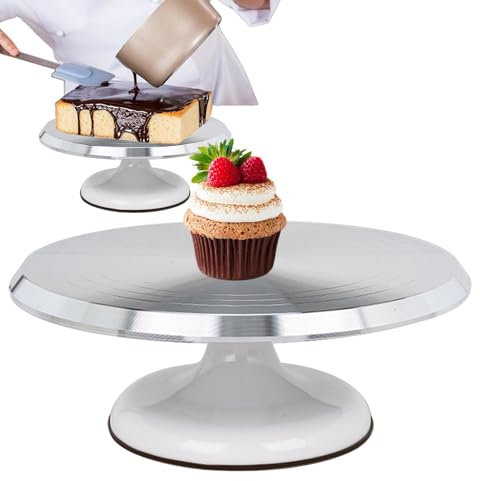 Alzata per torta rotante, tavolo girevole per torta | Alzata per decorare torte,Alzata per torta girevole silenziosa, supporto girevole per torta, strumenti da forno, girevole per cupcake, pasticcini