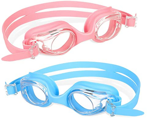 PAMINGONO 2stücke Junge Mädchen Schwimmbrillen Verstellbare Anti-beschlagene Schwimmbrillen Für Jungen Und Mädchen Für Schwimmbad Und Strand