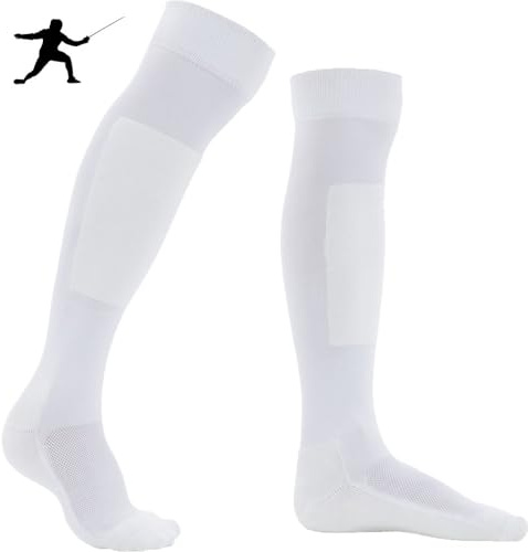 Ymxygz Calcetines Protectores De Esgrima, Calcetines De Tubo hasta Rodilla, Medias Transpirables, Calcetines Deportivos De Algodón Peinado, Calcetines para Correr Y Montar