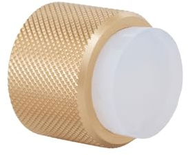 EVI Herrajes | Design väggdörrstopp - Diamond räfflad - 28 x 28 mm - matt satin mässing - självhäftande och skruvfäste