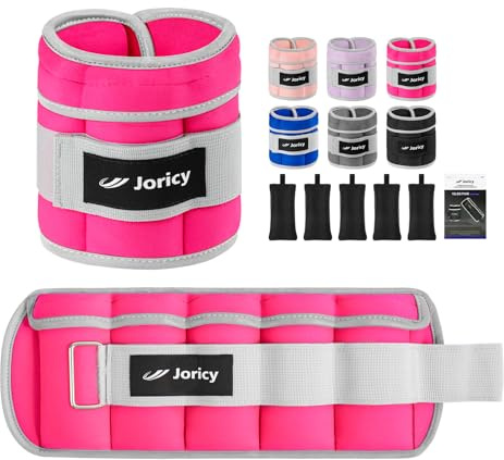 JORICY Pesi per Caviglie Regolabili Polsiere Pesi Peso Caviglia Pesi Regolabili da 5 kg 1 Paio Cavigliere Pesi per Fitness Esercizio Fisico Passeggiate - Ogni Peso è Regolabile da 0, 5kg a 2,5 kg