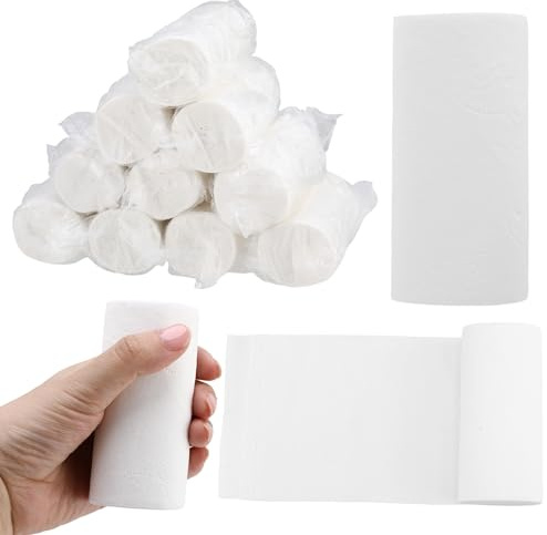 Hokoad 16 Rolls Travel Toilet Paper to Go Packs, Soft Coreless Camping Toilet Paper, Compact Pocket Tissue for Camping Hiking Outdoor Rv and Travel, Portable Individually Wrapped