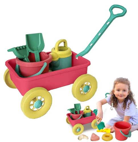 Toddler Beach Toys, Kit di costruzione di sabbia - Giocattoli di sabbia di sabbia precoce con carrello 8 | esterno interattivo per spiaggia di mare al di fuori del campeggio