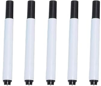 Ruycllo 5 stycken permanent markörer vattentät, snabbtorkande färgpenna svart, 1–2 mm torkbeständig vattentät, permanent markör svart för kartong, keramik, glas, trä, metall